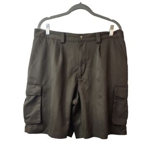 Croft & Barrow Men's Olive Green Front Pleat Cargo Pants Size 34